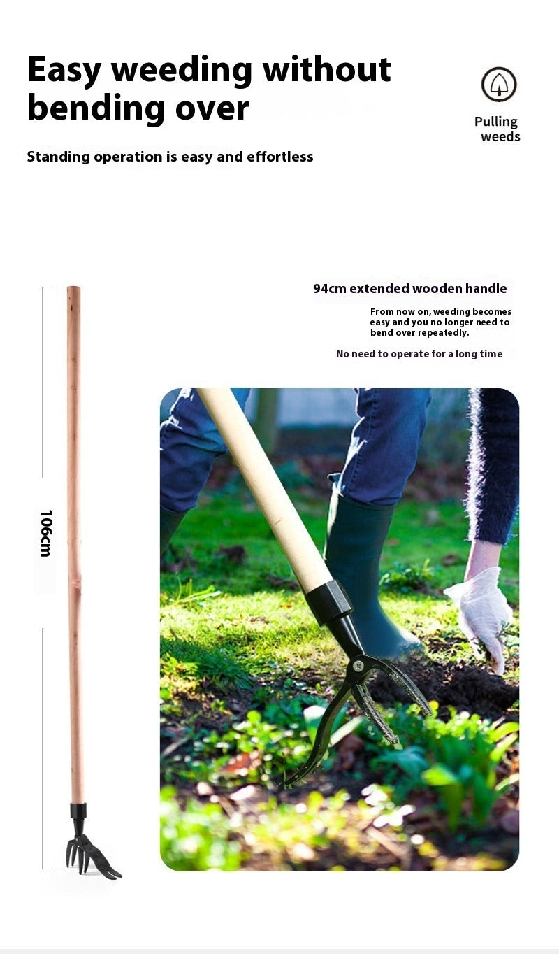 Manual Garden Weed Puller – Stand-Up Root Removal Tool for Lawn & Garden Maintenance
