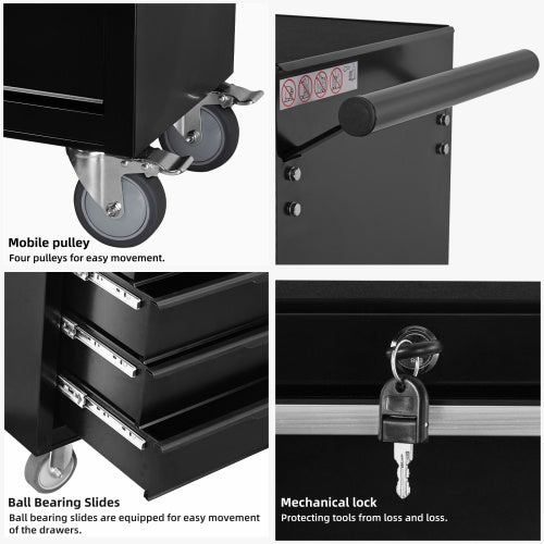 7-Drawer Rolling Tool Chest Cabinet – Heavy Duty Metal Tool Box with Wheels & Locking System for Garage Organization