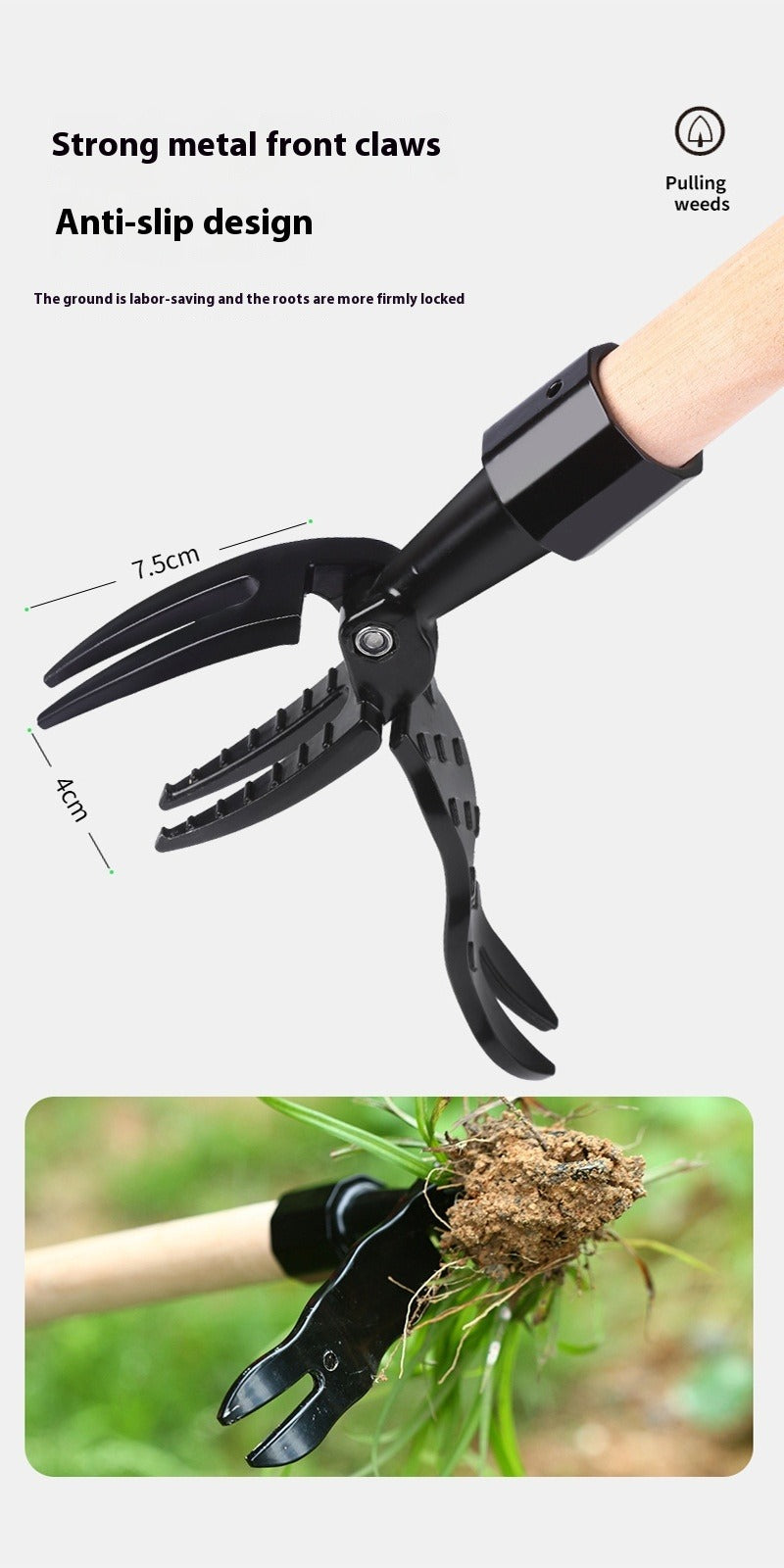 Manual Garden Weed Puller – Stand-Up Root Removal Tool for Lawn & Garden Maintenance