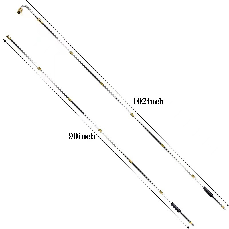 High-Pressure Washer Gun 7-Piece Set with Stainless Steel Extension – Perfect for Car, Deck & Siding Cleaning